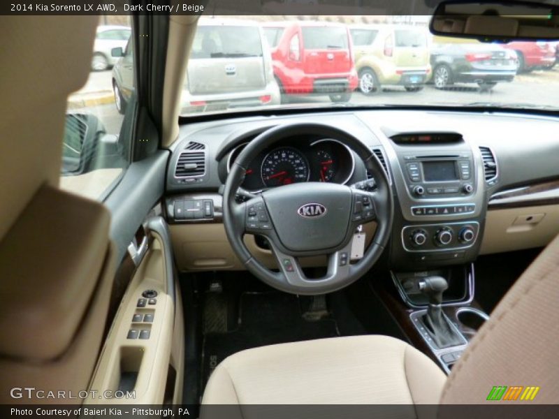 Dark Cherry / Beige 2014 Kia Sorento LX AWD