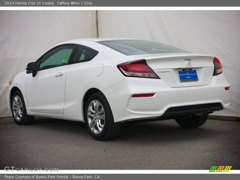 Taffeta White / Gray 2014 Honda Civic LX Coupe