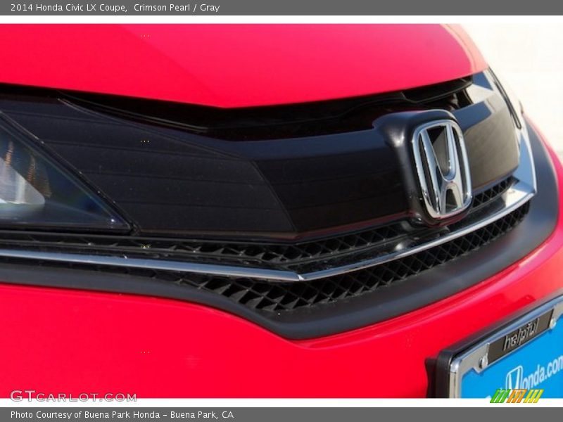 Crimson Pearl / Gray 2014 Honda Civic LX Coupe
