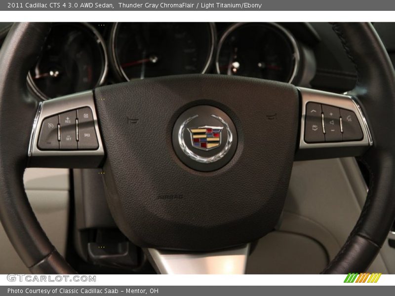 Thunder Gray ChromaFlair / Light Titanium/Ebony 2011 Cadillac CTS 4 3.0 AWD Sedan