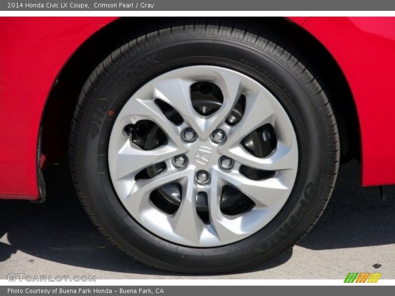 Crimson Pearl / Gray 2014 Honda Civic LX Coupe