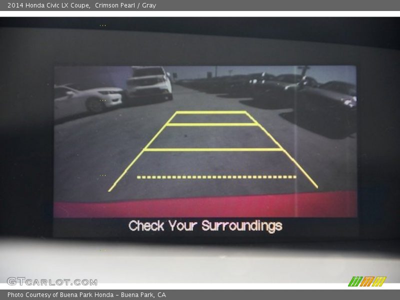 Crimson Pearl / Gray 2014 Honda Civic LX Coupe
