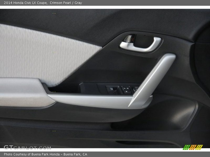Crimson Pearl / Gray 2014 Honda Civic LX Coupe
