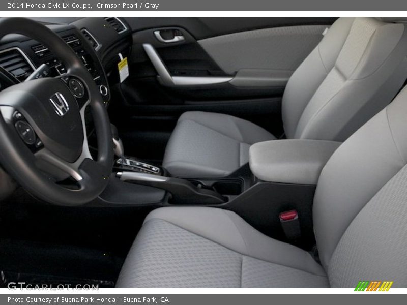 Crimson Pearl / Gray 2014 Honda Civic LX Coupe
