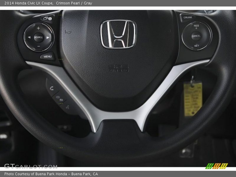 Crimson Pearl / Gray 2014 Honda Civic LX Coupe