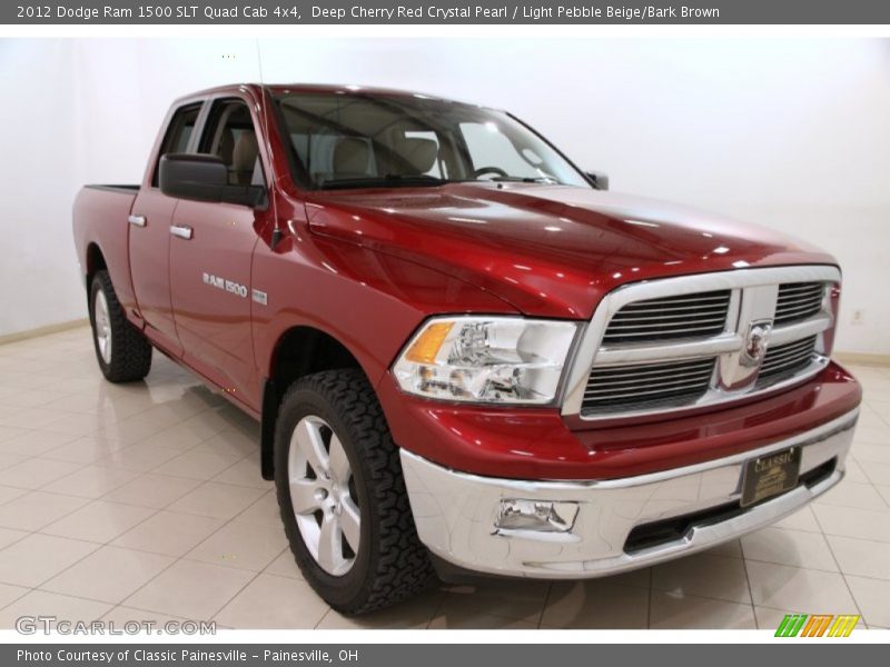 Deep Cherry Red Crystal Pearl / Light Pebble Beige/Bark Brown 2012 Dodge Ram 1500 SLT Quad Cab 4x4