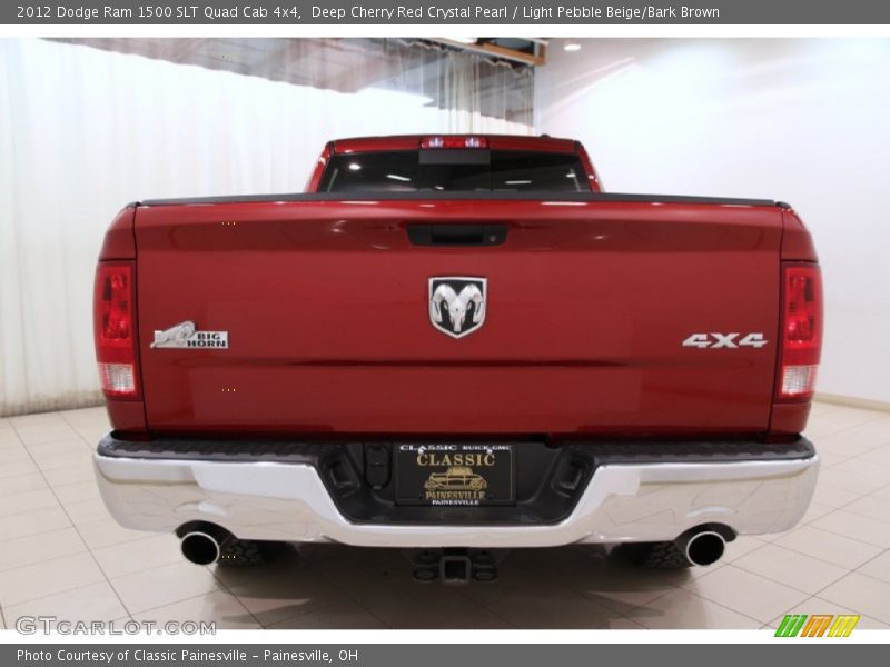 Deep Cherry Red Crystal Pearl / Light Pebble Beige/Bark Brown 2012 Dodge Ram 1500 SLT Quad Cab 4x4