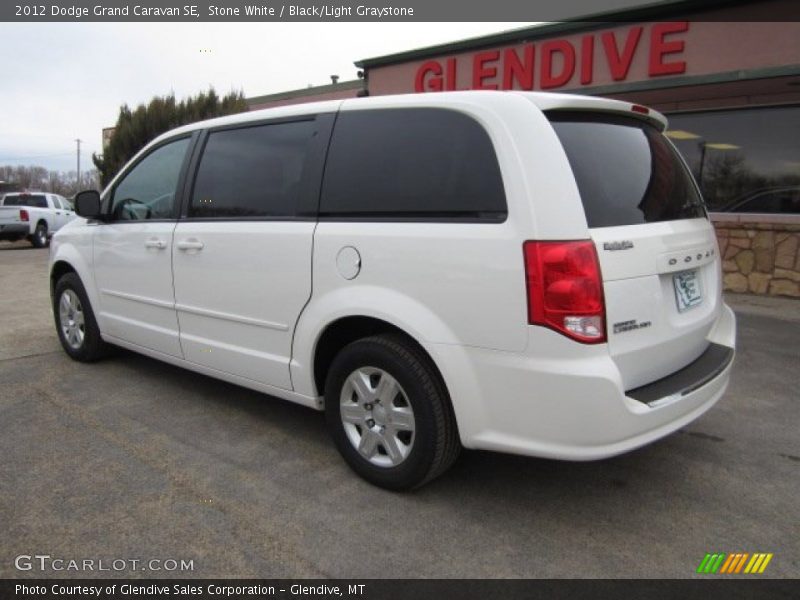 Stone White / Black/Light Graystone 2012 Dodge Grand Caravan SE