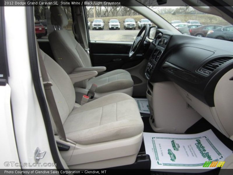 Stone White / Black/Light Graystone 2012 Dodge Grand Caravan SE