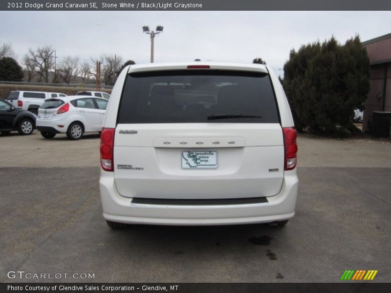 Stone White / Black/Light Graystone 2012 Dodge Grand Caravan SE