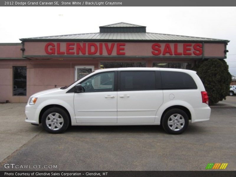Stone White / Black/Light Graystone 2012 Dodge Grand Caravan SE