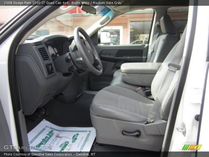 Bright White / Medium Slate Gray 2008 Dodge Ram 1500 ST Quad Cab 4x4