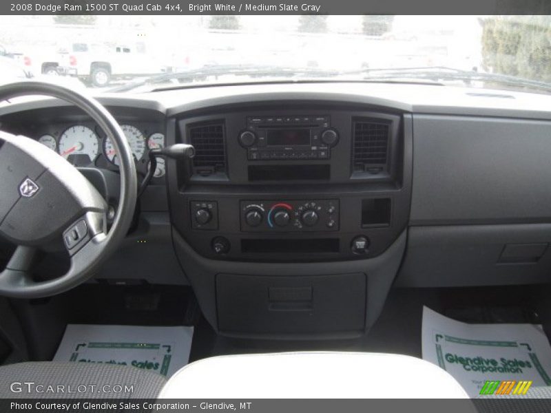 Bright White / Medium Slate Gray 2008 Dodge Ram 1500 ST Quad Cab 4x4