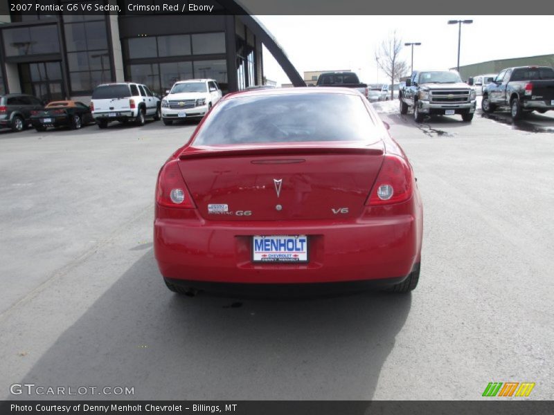 Crimson Red / Ebony 2007 Pontiac G6 V6 Sedan