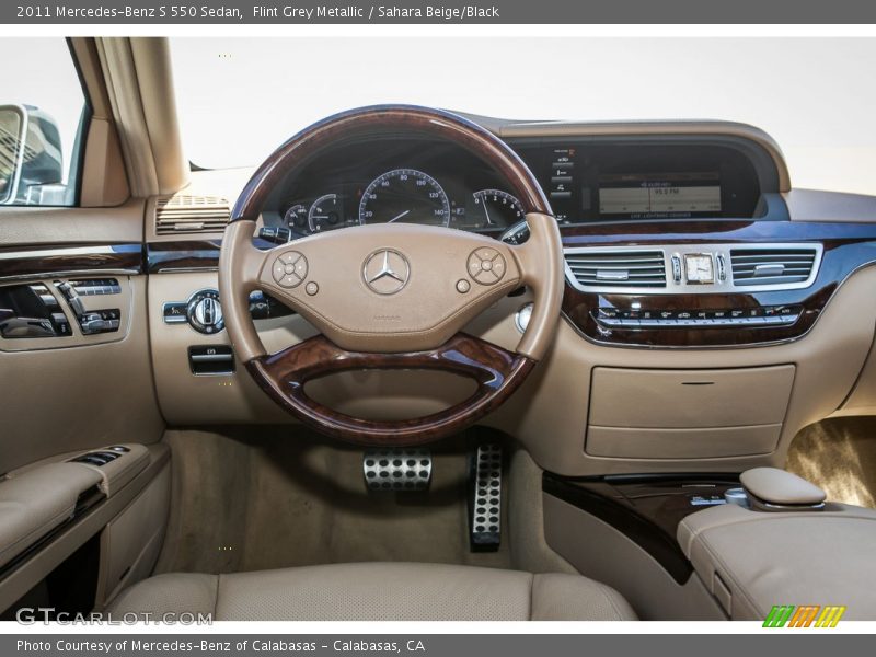 Flint Grey Metallic / Sahara Beige/Black 2011 Mercedes-Benz S 550 Sedan