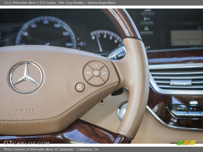 Flint Grey Metallic / Sahara Beige/Black 2011 Mercedes-Benz S 550 Sedan