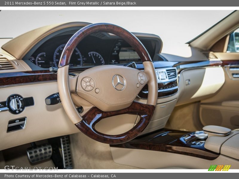 Flint Grey Metallic / Sahara Beige/Black 2011 Mercedes-Benz S 550 Sedan