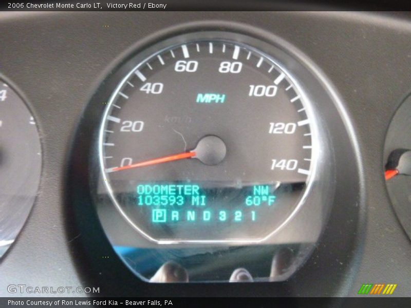 Victory Red / Ebony 2006 Chevrolet Monte Carlo LT