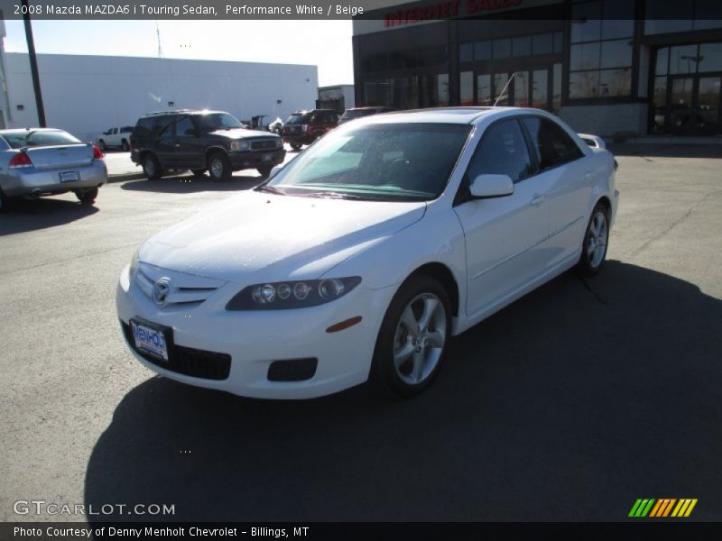 Performance White / Beige 2008 Mazda MAZDA6 i Touring Sedan