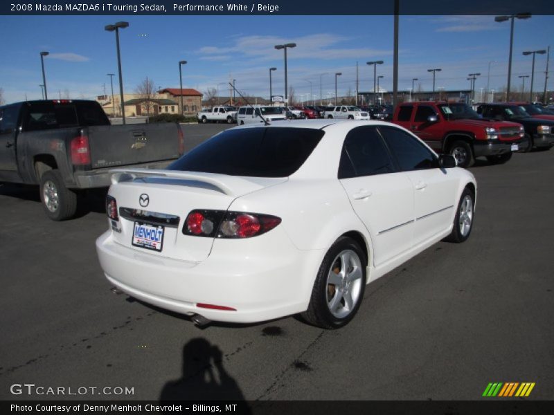 Performance White / Beige 2008 Mazda MAZDA6 i Touring Sedan