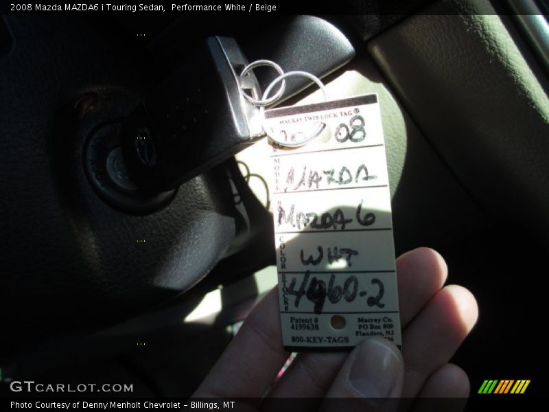 Performance White / Beige 2008 Mazda MAZDA6 i Touring Sedan