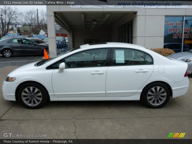 Taffeta White / Beige 2011 Honda Civic EX Sedan