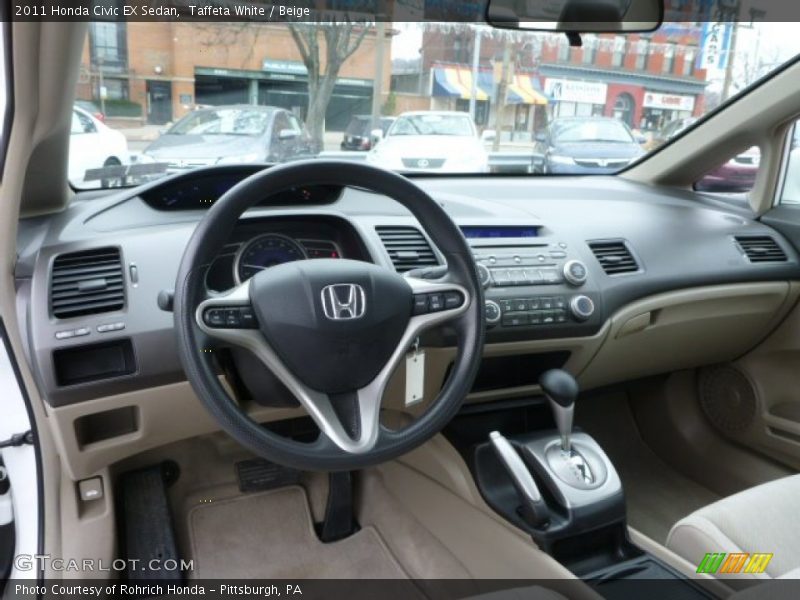 Taffeta White / Beige 2011 Honda Civic EX Sedan