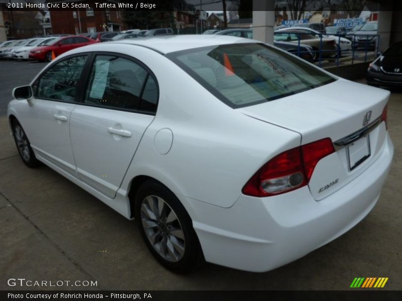 Taffeta White / Beige 2011 Honda Civic EX Sedan