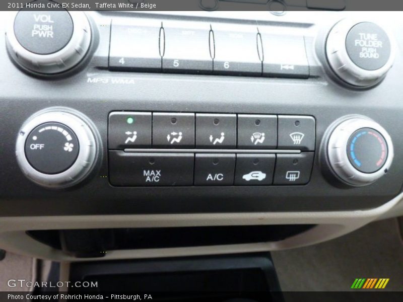 Taffeta White / Beige 2011 Honda Civic EX Sedan
