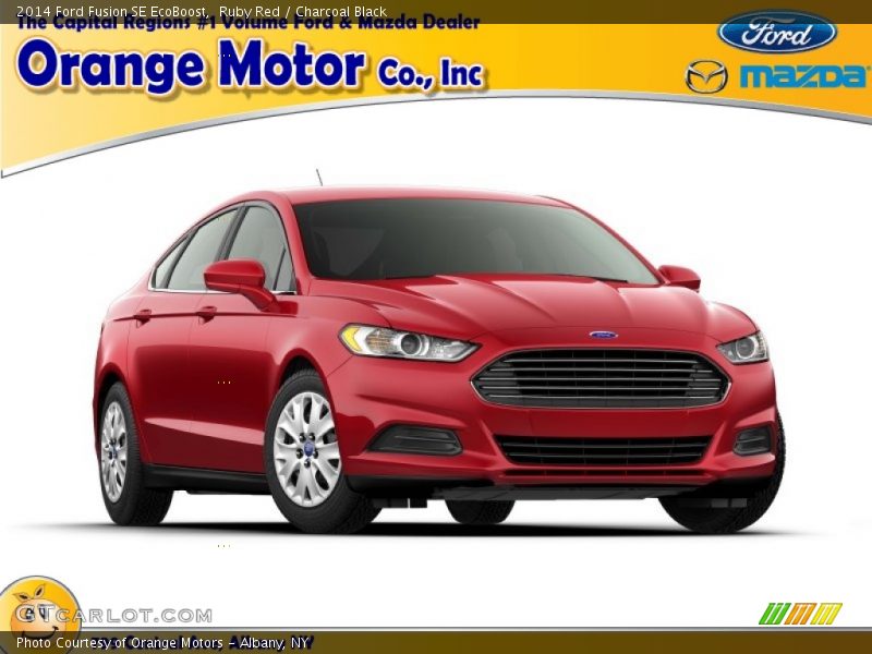 Ruby Red / Charcoal Black 2014 Ford Fusion SE EcoBoost