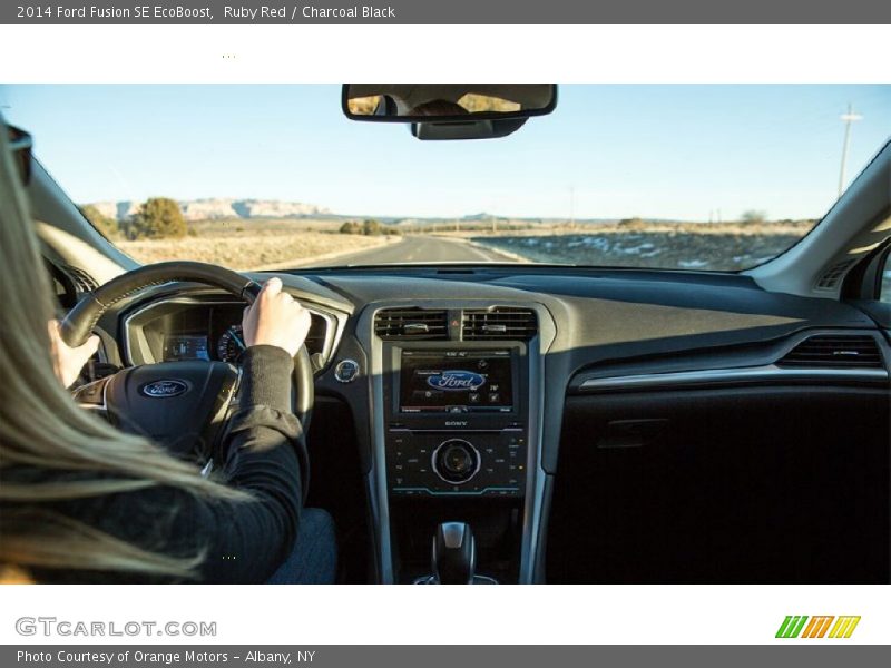 Ruby Red / Charcoal Black 2014 Ford Fusion SE EcoBoost