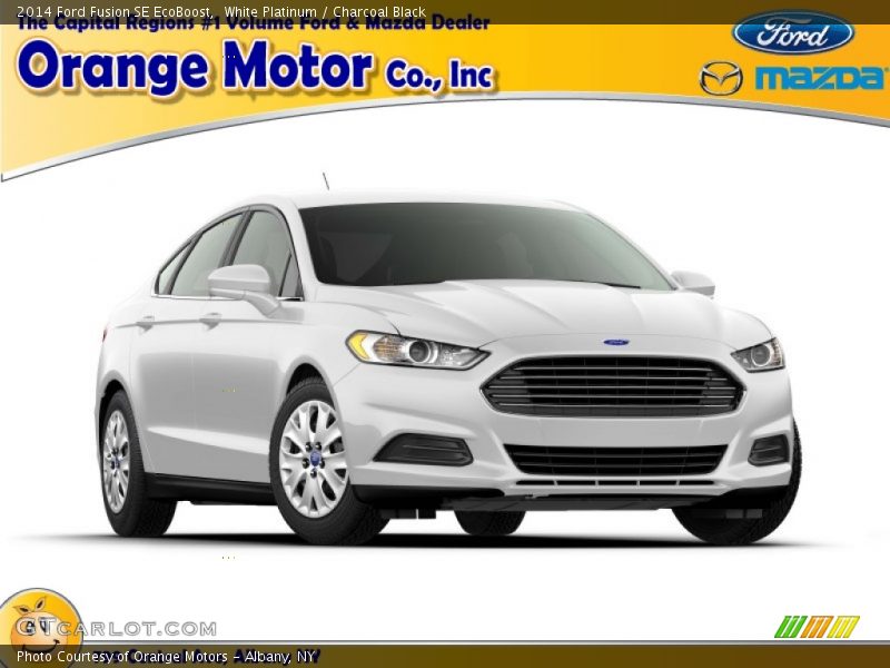 White Platinum / Charcoal Black 2014 Ford Fusion SE EcoBoost