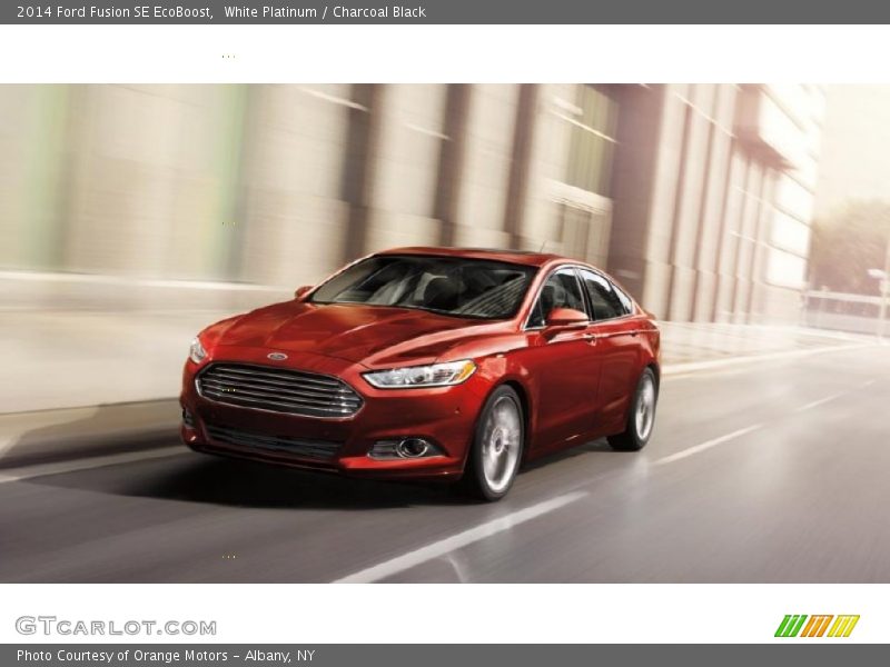 White Platinum / Charcoal Black 2014 Ford Fusion SE EcoBoost