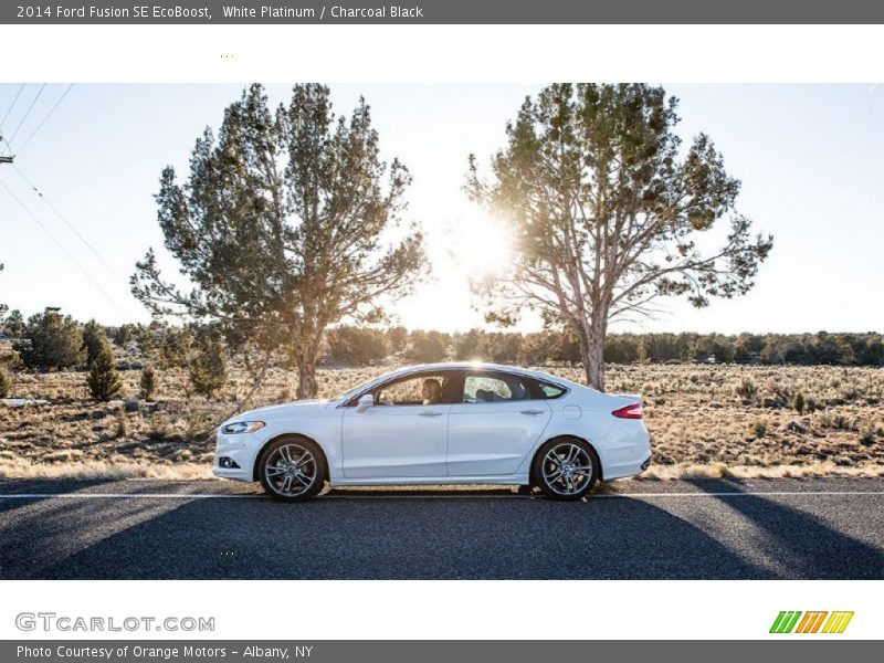 White Platinum / Charcoal Black 2014 Ford Fusion SE EcoBoost