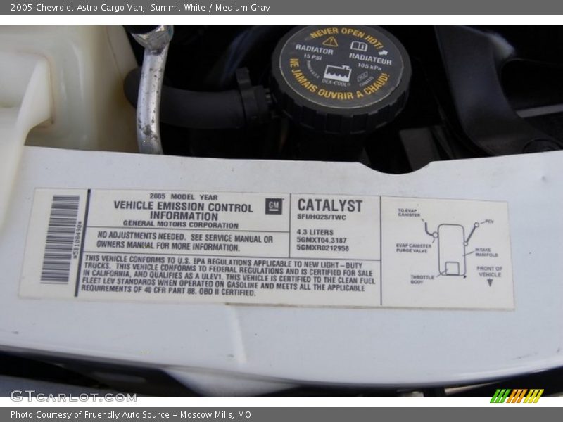 Summit White / Medium Gray 2005 Chevrolet Astro Cargo Van