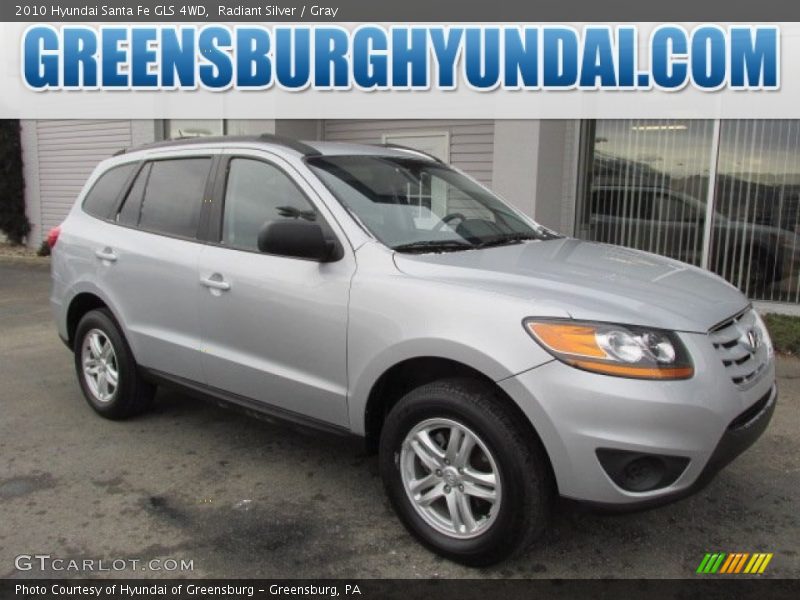 Radiant Silver / Gray 2010 Hyundai Santa Fe GLS 4WD