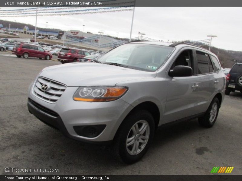 Radiant Silver / Gray 2010 Hyundai Santa Fe GLS 4WD