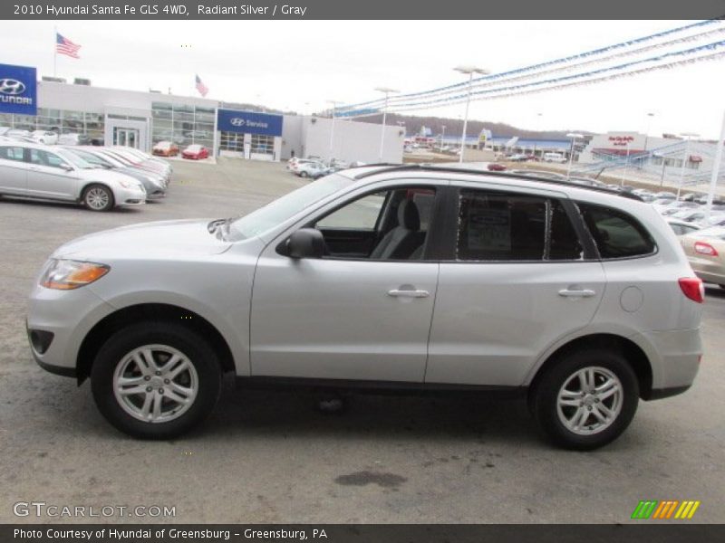 Radiant Silver / Gray 2010 Hyundai Santa Fe GLS 4WD