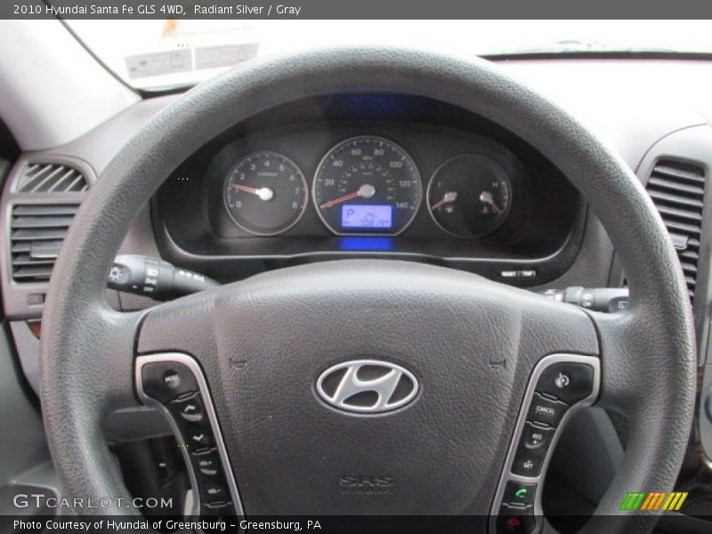 Radiant Silver / Gray 2010 Hyundai Santa Fe GLS 4WD
