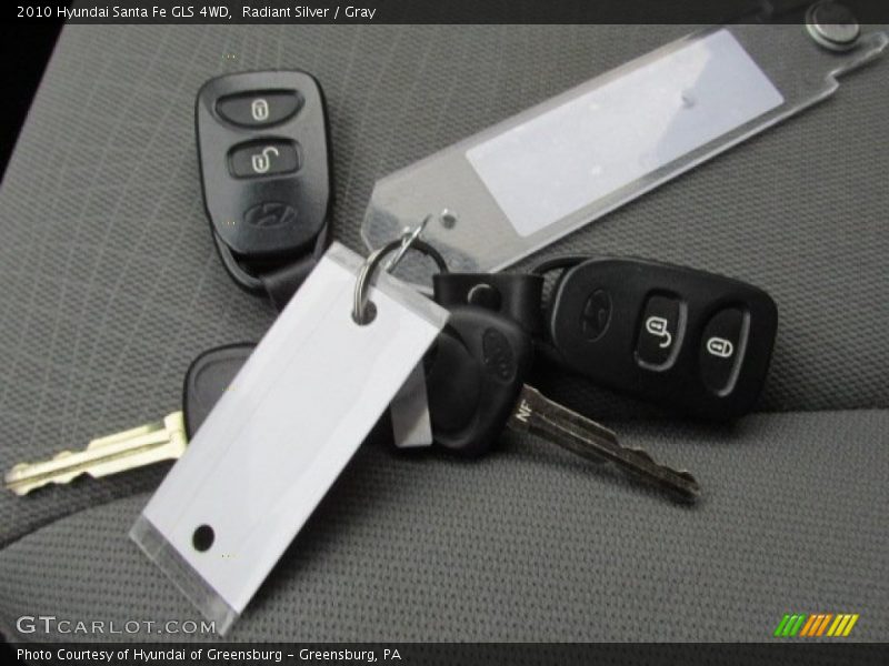 Radiant Silver / Gray 2010 Hyundai Santa Fe GLS 4WD