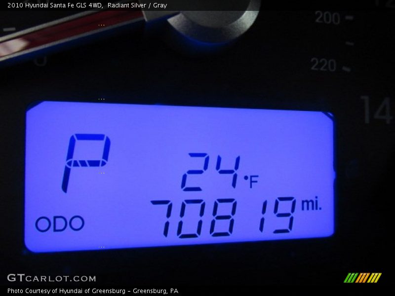 Radiant Silver / Gray 2010 Hyundai Santa Fe GLS 4WD