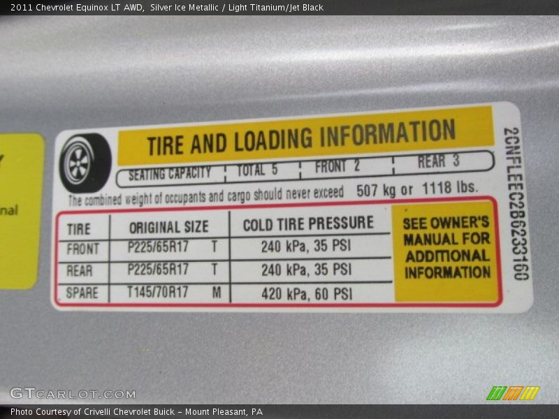 Silver Ice Metallic / Light Titanium/Jet Black 2011 Chevrolet Equinox LT AWD