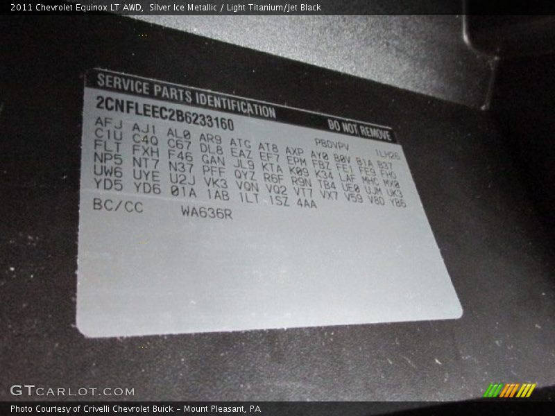 Silver Ice Metallic / Light Titanium/Jet Black 2011 Chevrolet Equinox LT AWD