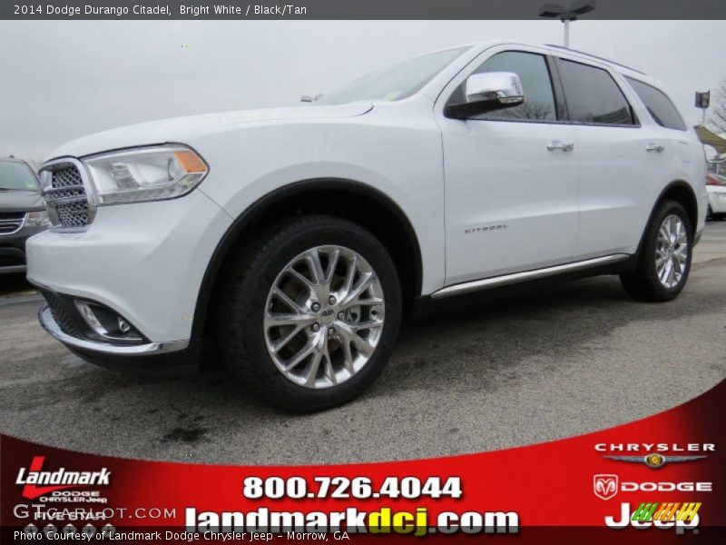 Bright White / Black/Tan 2014 Dodge Durango Citadel