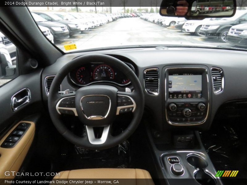 Bright White / Black/Tan 2014 Dodge Durango Citadel