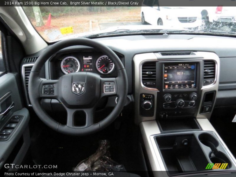 Bright Silver Metallic / Black/Diesel Gray 2014 Ram 1500 Big Horn Crew Cab