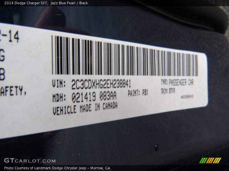 Jazz Blue Pearl / Black 2014 Dodge Charger SXT