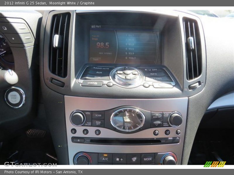 Moonlight White / Graphite 2012 Infiniti G 25 Sedan