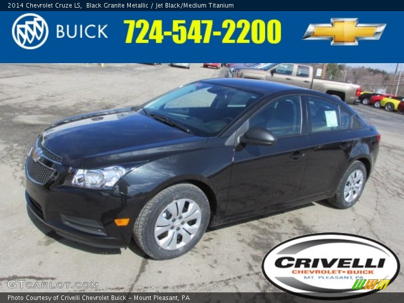 Black Granite Metallic / Jet Black/Medium Titanium 2014 Chevrolet Cruze LS