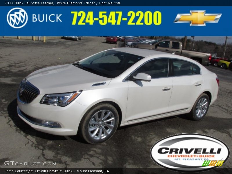 White Diamond Tricoat / Light Neutral 2014 Buick LaCrosse Leather